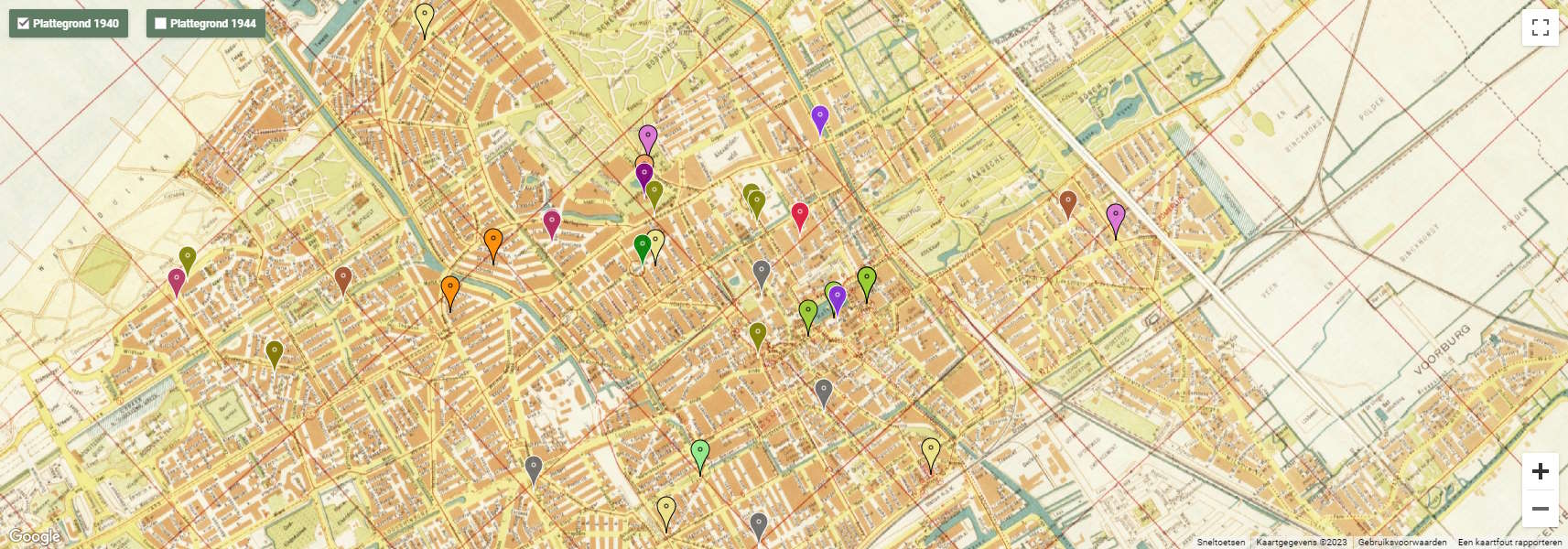 Den Haag in de Tweede Wereldoorlog - Op de kaart